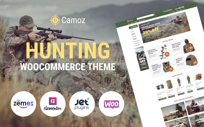 Camoz-基于WooCommerce狩猎用品商城主题