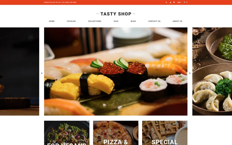 Tasty Shop - 基于Shopify的简洁美食商店主题