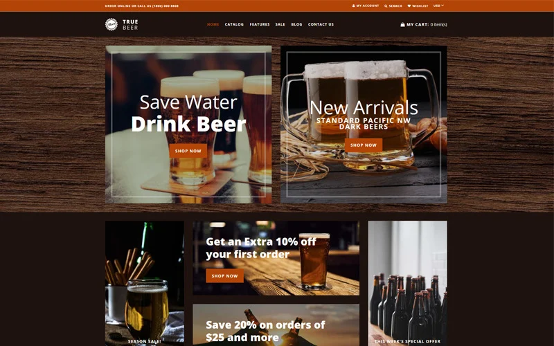 TrueBeer - 基于Shopify的啤酒商店主题