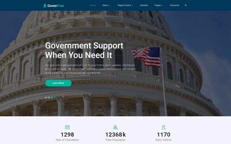 GoverFree - 政府机构网站模板