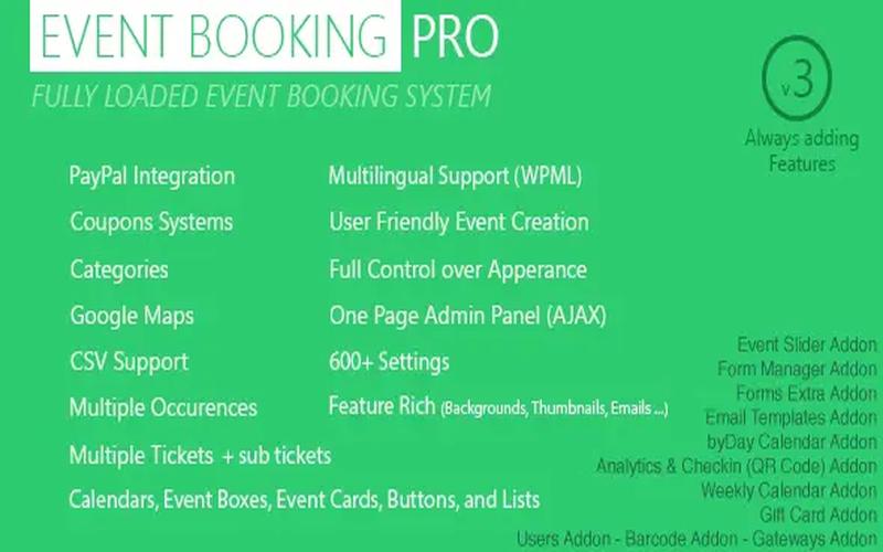 Event Booking Pro – WordPress 活动报名与支付管理插件