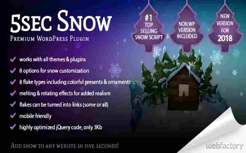 5sec Snow – WordPress 圣诞雪花特效插件