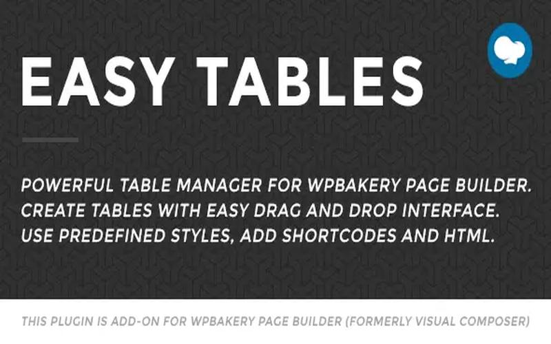 Easy Tables – WPBakery Page Builder 表格管理插件
