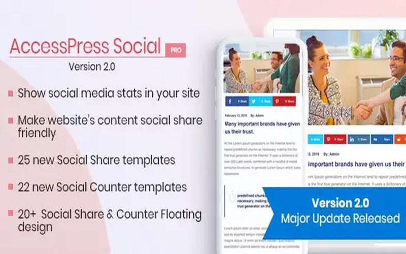 AccessPress Social Pro – WP 社交分享与关注增强插件