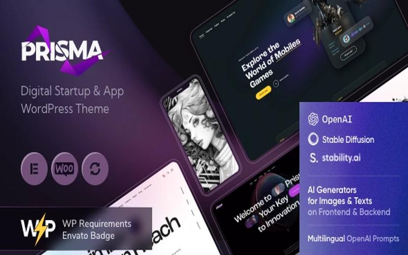 Prisma – 数字创业与移动应用产品展示主题