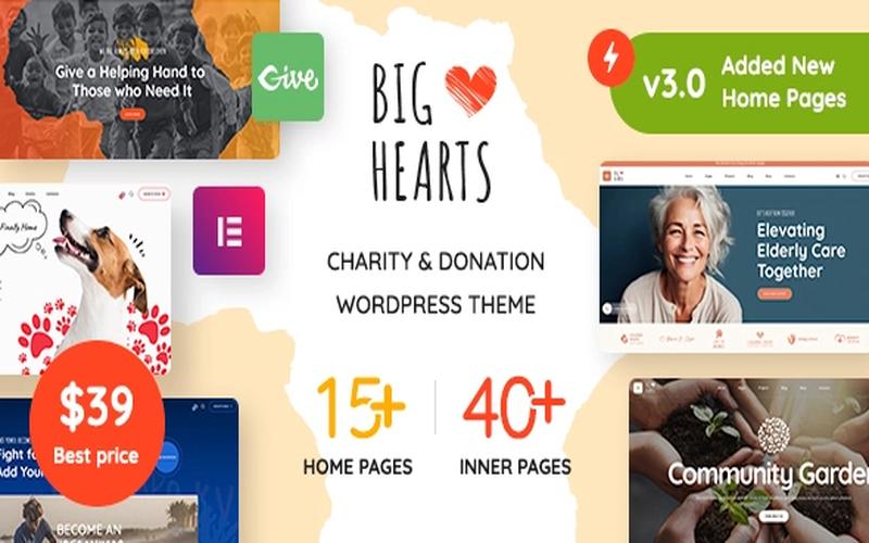 BigHearts – 公益组织与慈善募捐展示主题