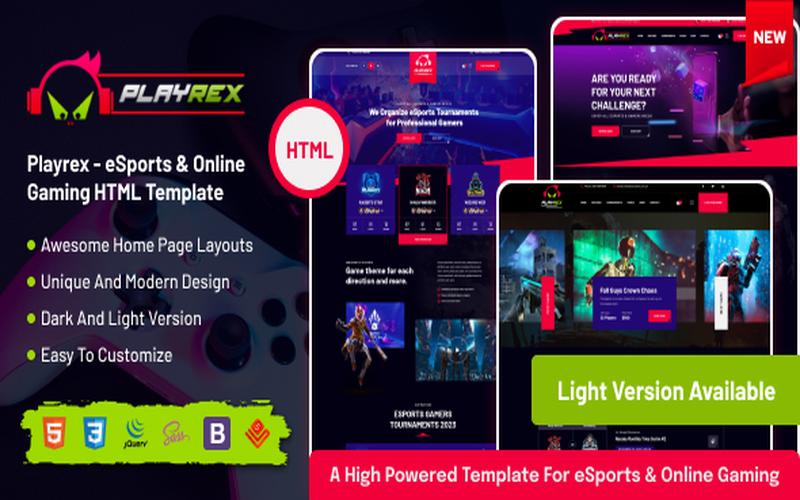 Playrex – 游戏战队与电竞活动资讯主题