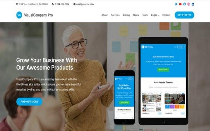 VisualCompany Pro – 公司形象与团队案例展示主题