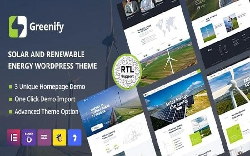 Greenify – 太阳能安装与新能源企业展示主题