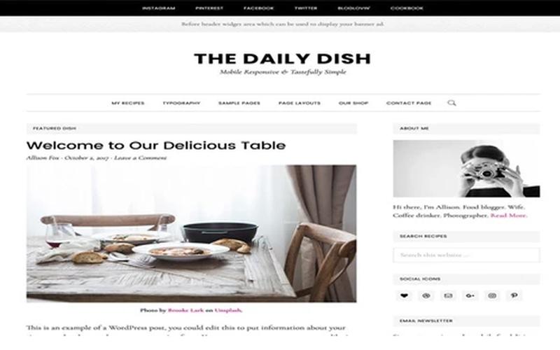 Daily Dish Pro – 简洁美食与生活内容博客主题