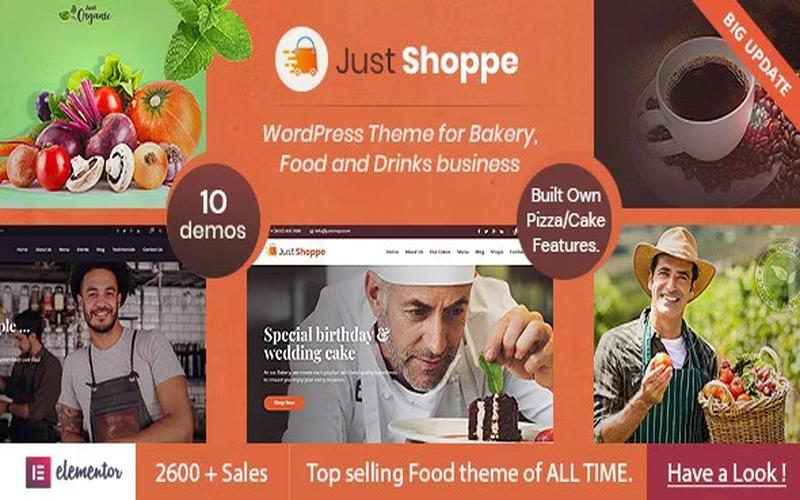 Justshoppe – 蛋糕烘焙与甜品门店商城主题