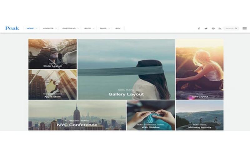 Peak – 磁贴图文与视觉杂志作品集主题
