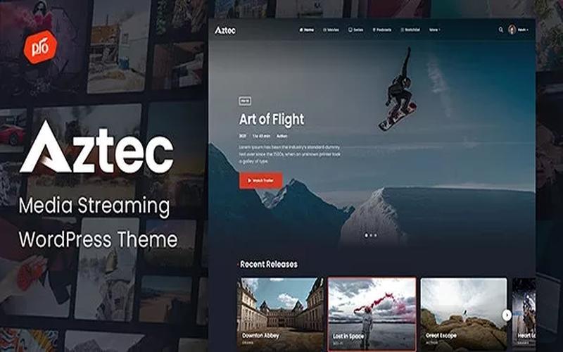 Aztec – 视频内容库与会员订阅展示主题