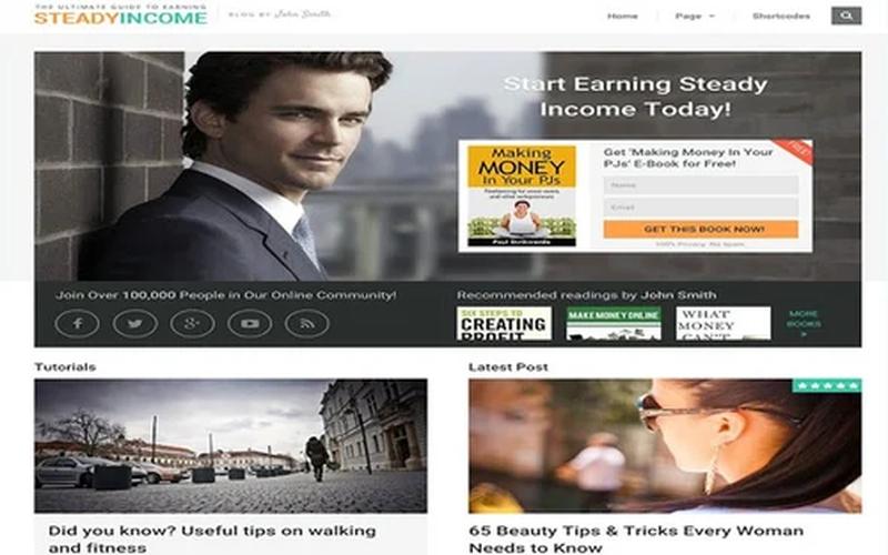 SteadyIncome – 品牌博客与订阅展示 WordPress 主题