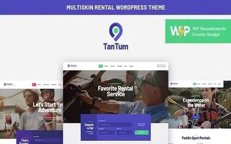 TanTum – 汽车单车与水上设备租赁主题
