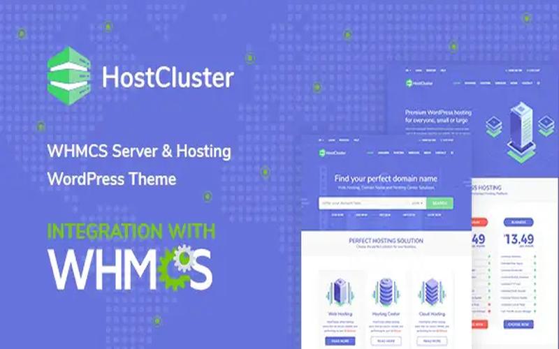 HostCluster – 主机套餐与域名服务网站主题