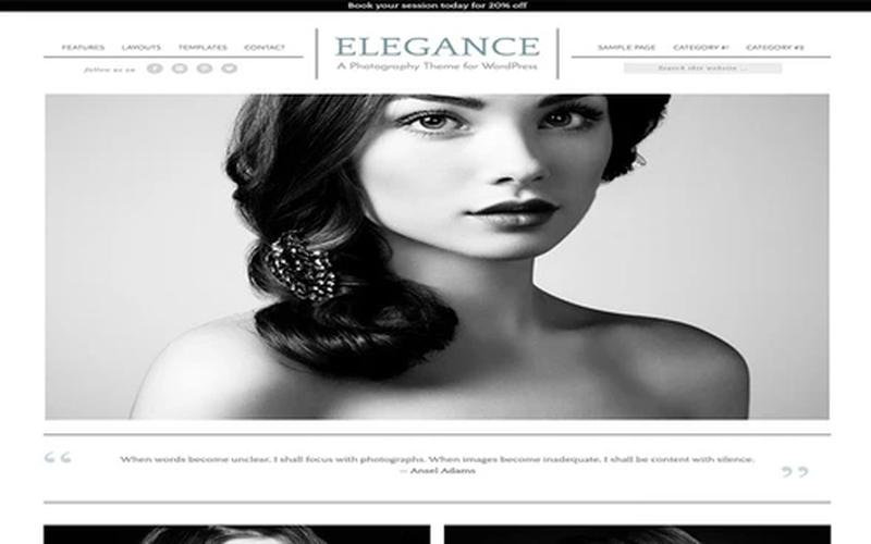 Elegance Pro – 摄影作品集与客户选片展示主题