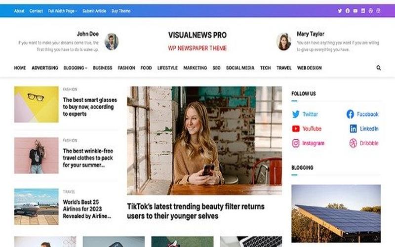 VisualNews Pro – 新闻栏目与资讯门户展示主题