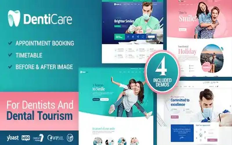 DentiCare – 牙科诊所与医生预约展示主题