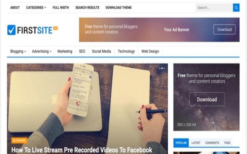 FirstSite Pro – 个人博客与精选文章展示主题