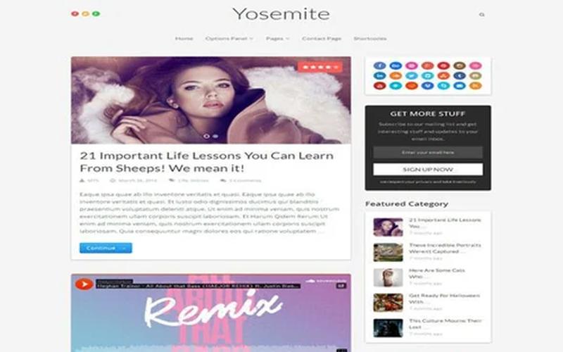 Yosemite – 简洁排版与多媒体内容 WordPress 博客主题