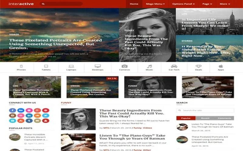 Interactive – 多布局内容博客与杂志 WordPress 主题