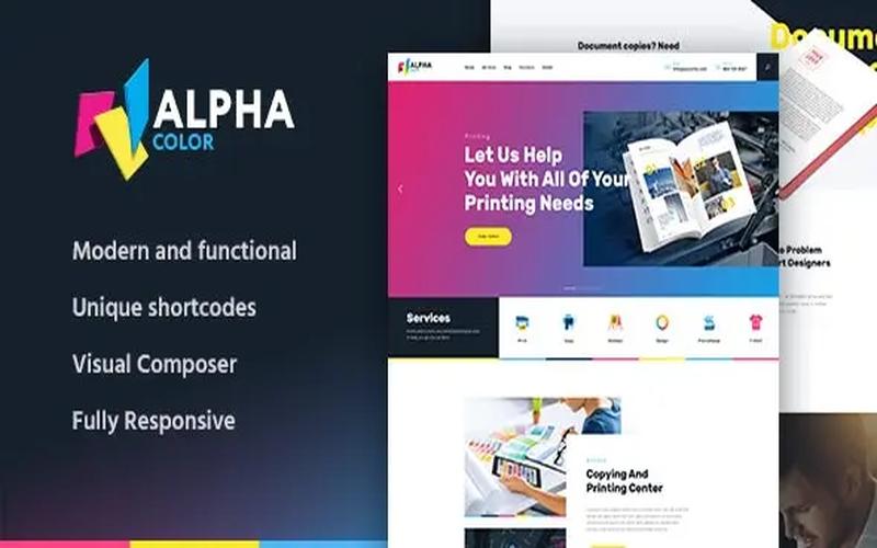 AlphaColor – 印刷服务与平面设计展示主题