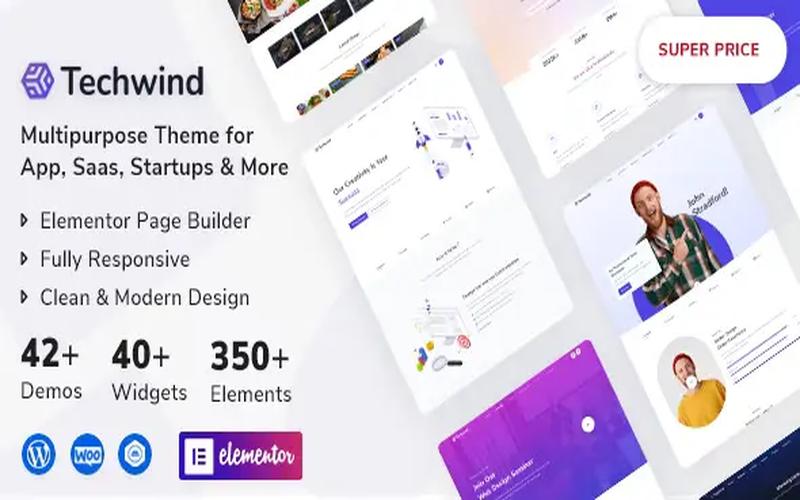 Techwind – 软件应用与创业产品落地页主题