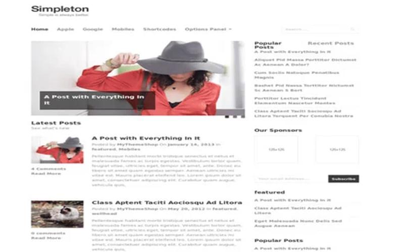 Simpleton – 极简排版与个人写作 WordPress 主题