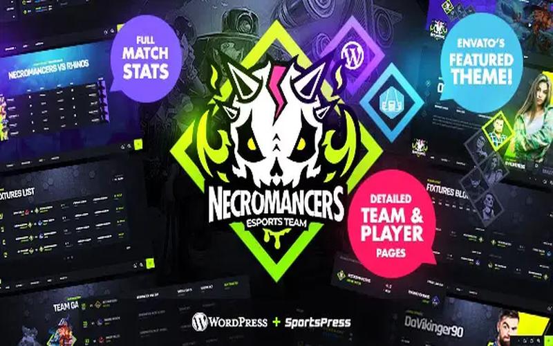 Necromancers – 电竞战队与比赛数据展示主题