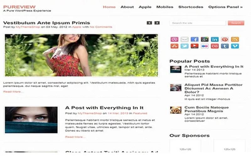 PureView – 简洁图文与个人观察博客 WordPress 主题