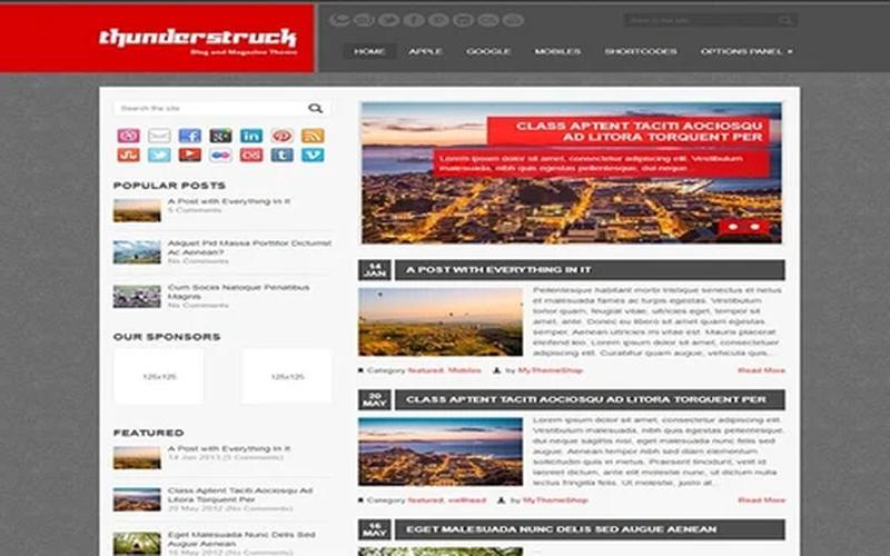 ThunderStruck – 对比配色与个性内容 WordPress 博客主题