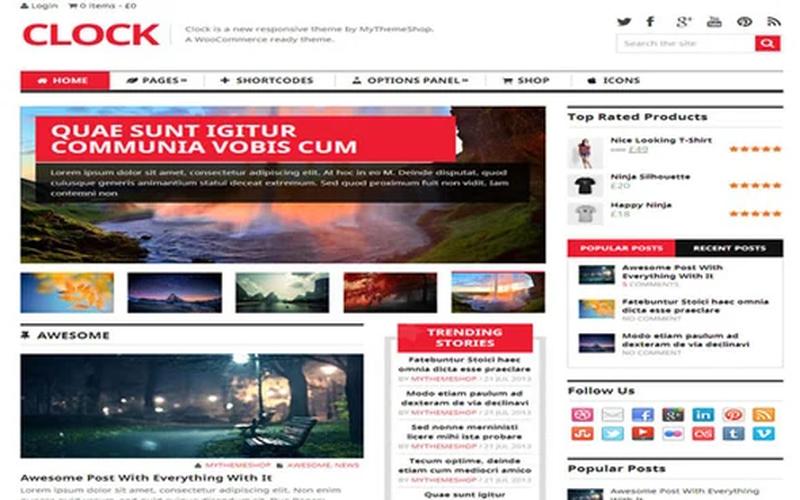 Clock – 新闻杂志与 WooCommerce 内容商城主题