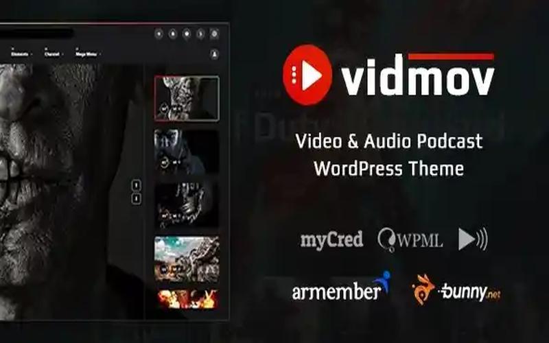 VidMov – 视频频道与音频节目门户主题