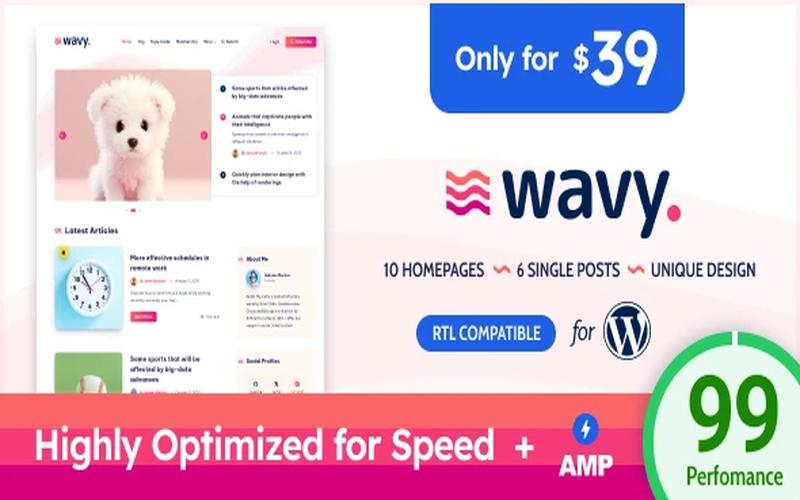 Wavy – 鲜明配色与轻量阅读的个人博客主题