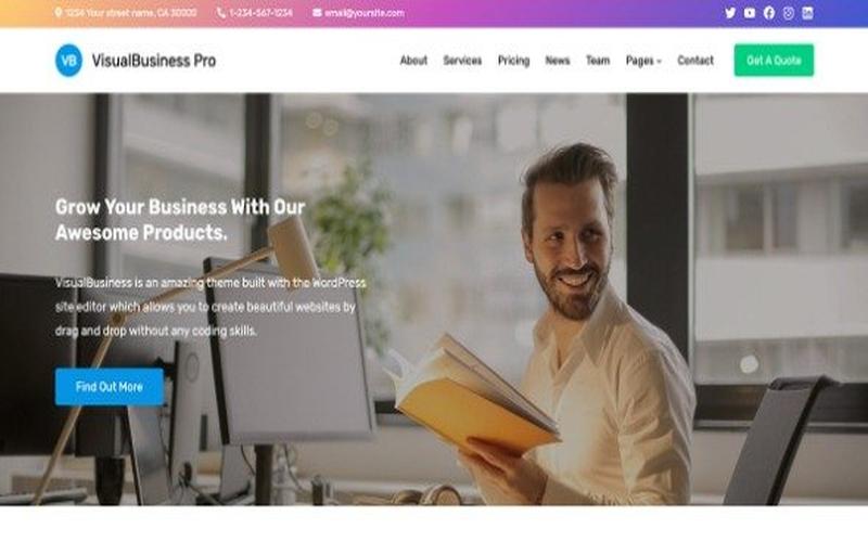 VisualBusiness Pro – 企业服务与项目案例展示主题