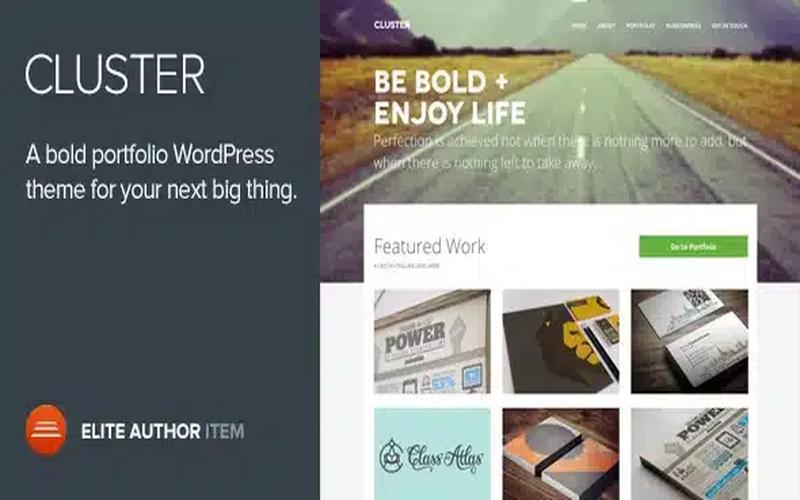 Cluster - 大胆风格作品集 WordPress 主题