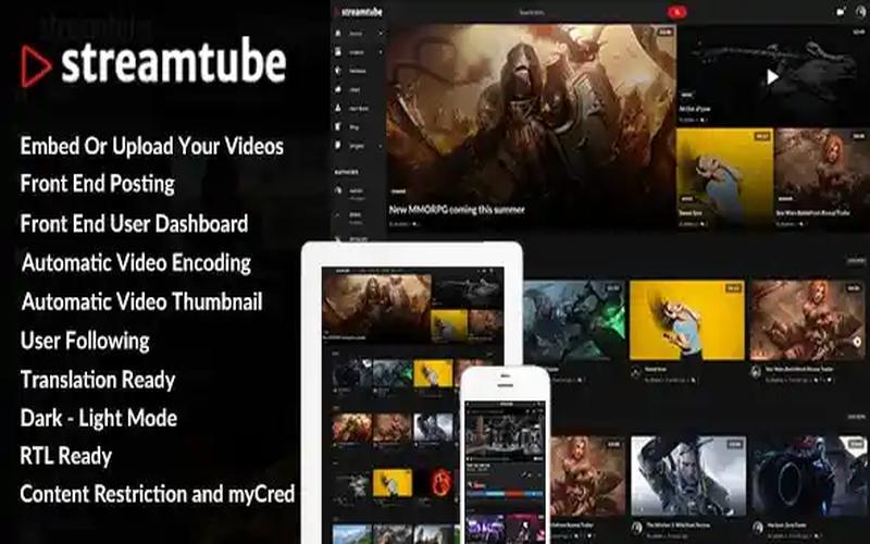 StreamTube – 视频分享与创作者社区主题