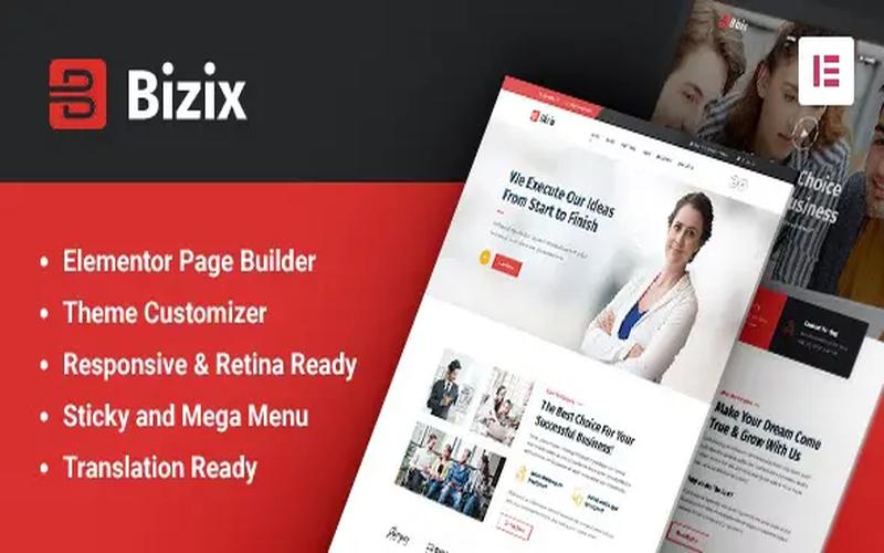 Bizix – 企业与商业展示 WordPress 主题