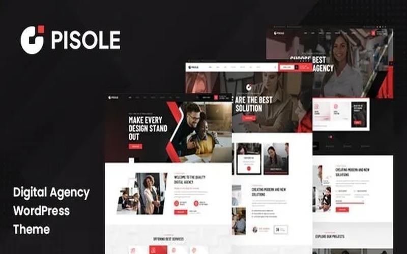 Pisole – 数字创意机构与项目作品展示主题
