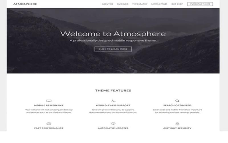 Atmosphere Pro – 留白排版与简约品牌展示主题