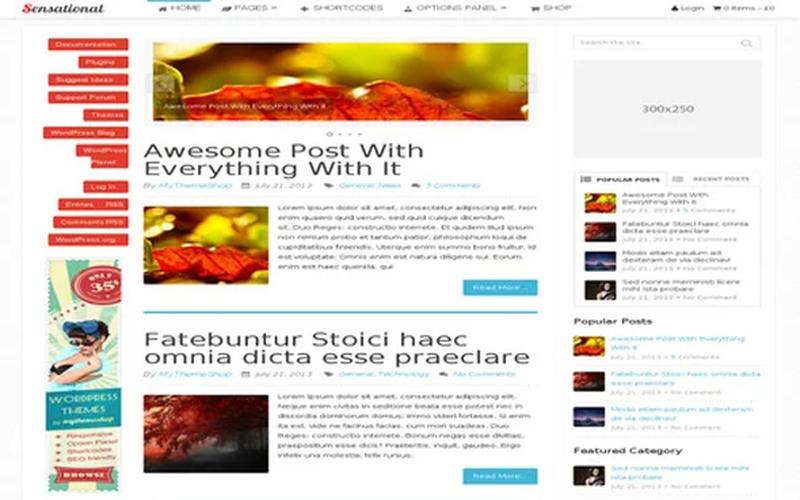 Sensational – 多栏布局与图文杂志 WordPress 主题