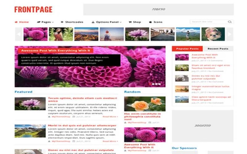 FrontPage – 多布局首页与内容商城 WordPress 主题