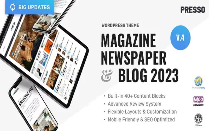 PRESSO – 杂志资讯与多栏目评测主题