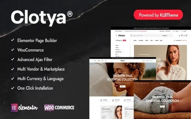 Clotya – 时尚服装与品牌配饰购物商城主题