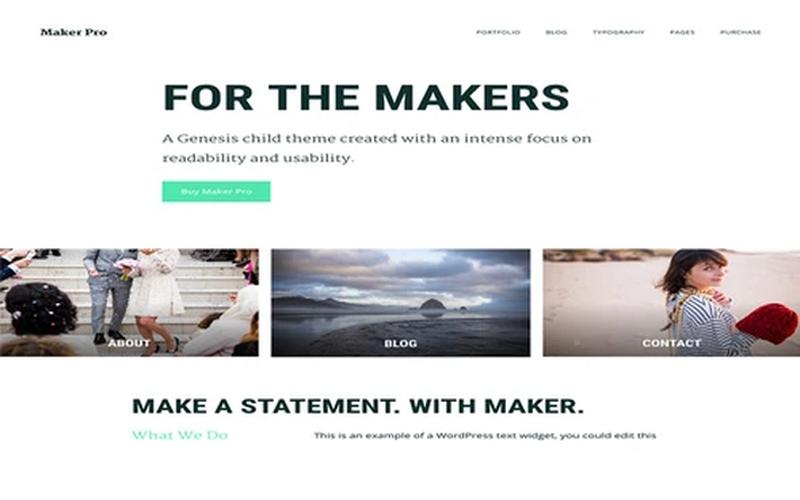Maker Pro – 创作者项目与图文作品展示主题