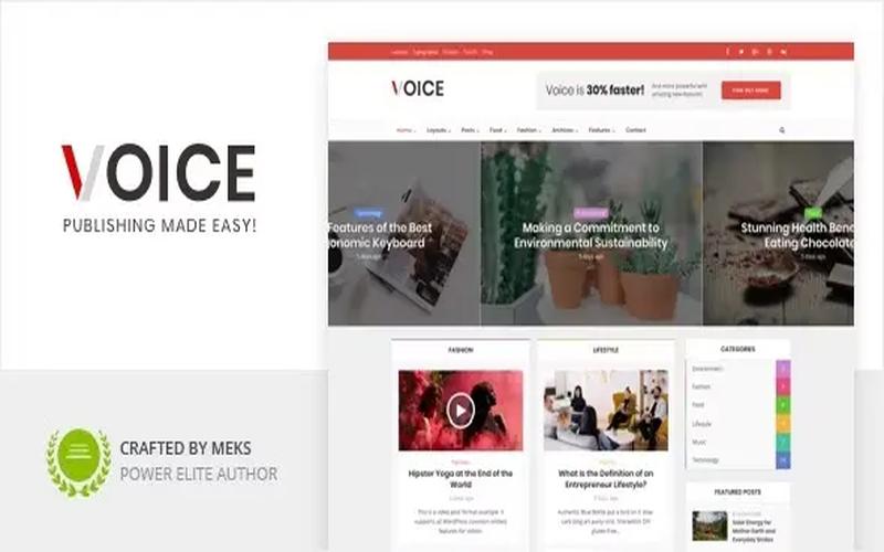 Voice – 多栏目新闻与专业博客杂志主题