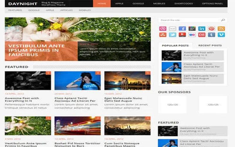 DayNight – 对比配色与杂志博客 WordPress 主题