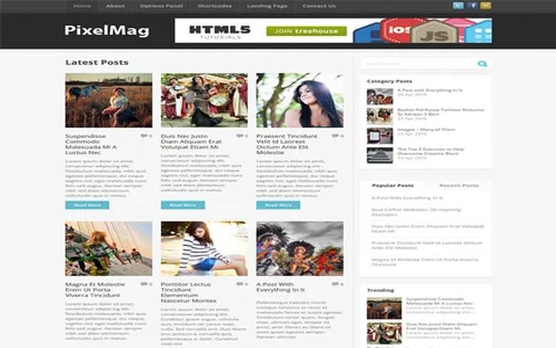PixelMag – 三栏网格与专题杂志 WordPress 主题
