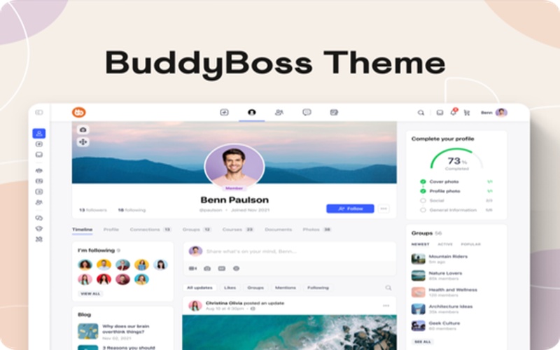 BuddyBoss – 社交互动和社区平台 WordPress 主题